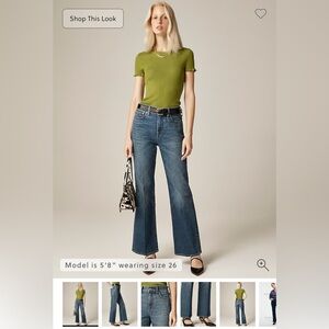J. Crew Charley Kickout Cropped Jean in Kate Wash, size 33 NWT